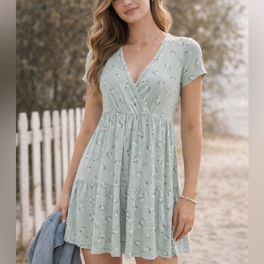 Hollister floral short sleeve empire waist dress ❤️